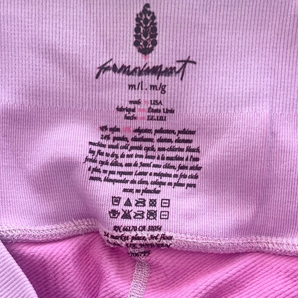 Free People FP Movement Essence High Waisted Leggings Pink Purple Rainbow M/L - Picture 5 of 9